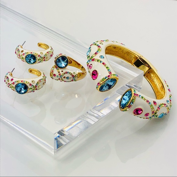Ross Simons Jewelry - ROSS SIMONS SWAROVSKI CRYSTAL 18K GOLD OVER STERLING BRACELET EARRINGS RING